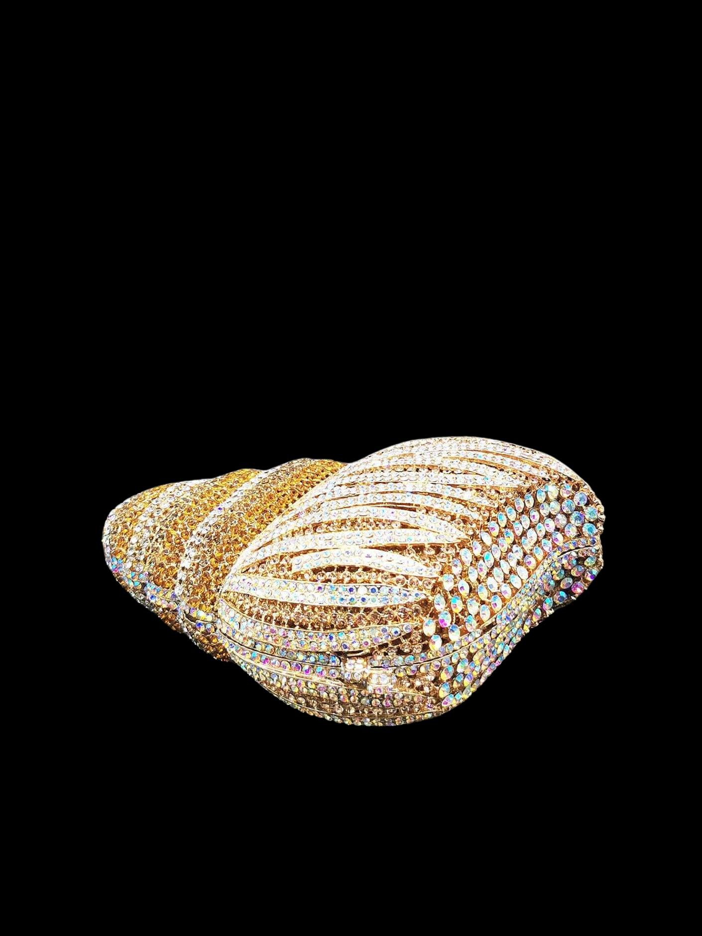Bolso clutch caracol diamantes