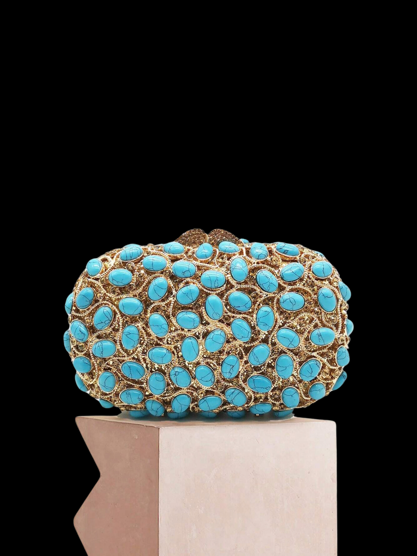 Bolso clutch cartera turquesa
