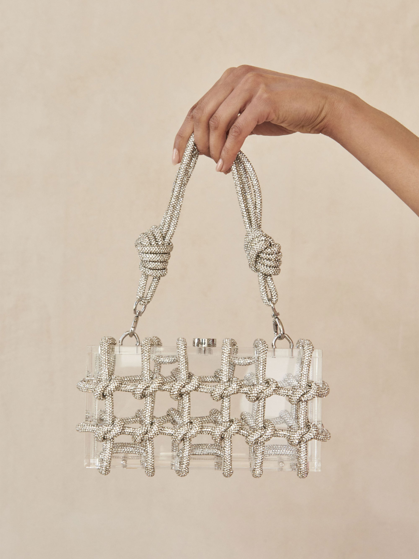 Bolso tejido diamantes