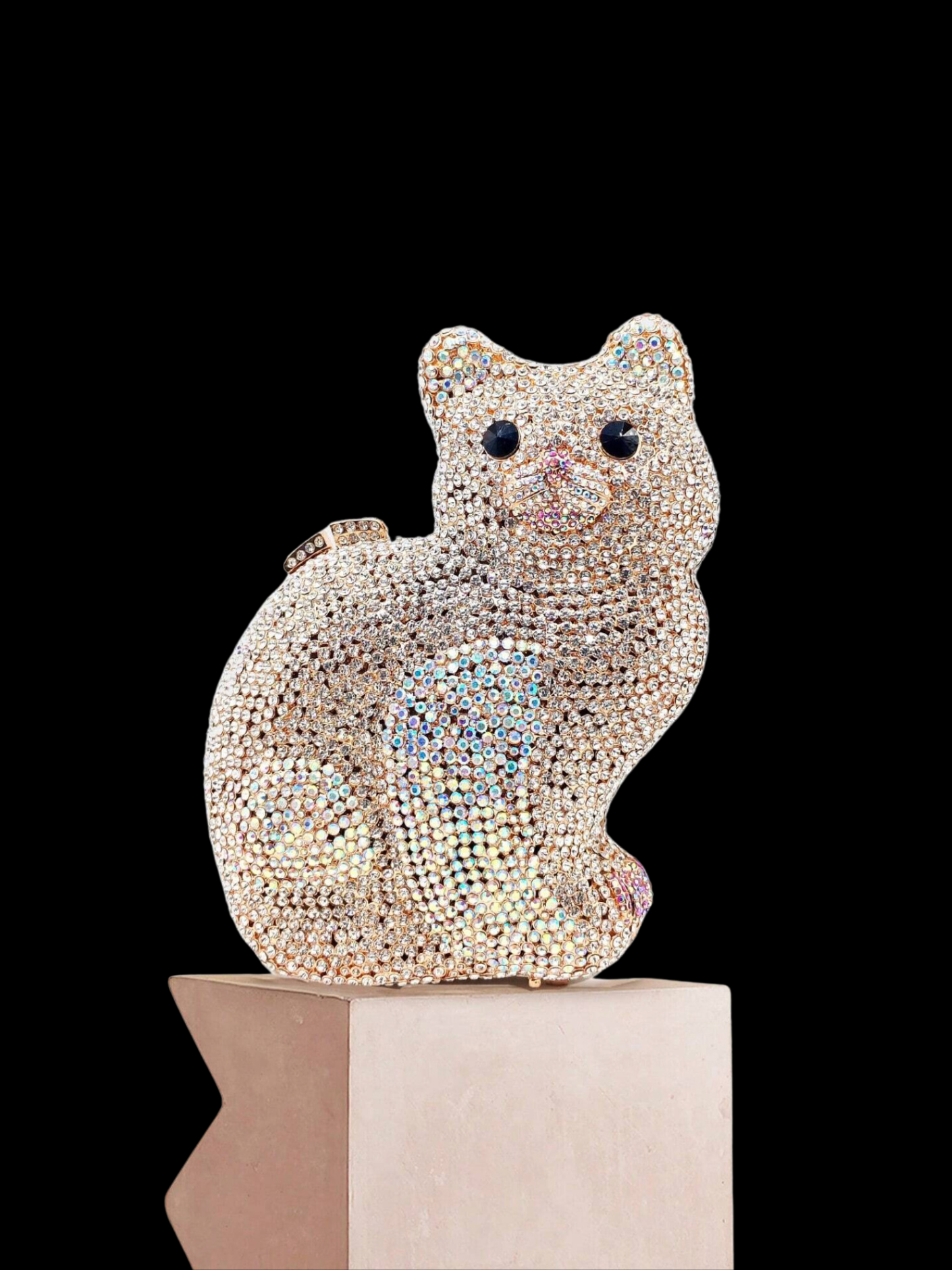 Bolso clutch gatito diamantes