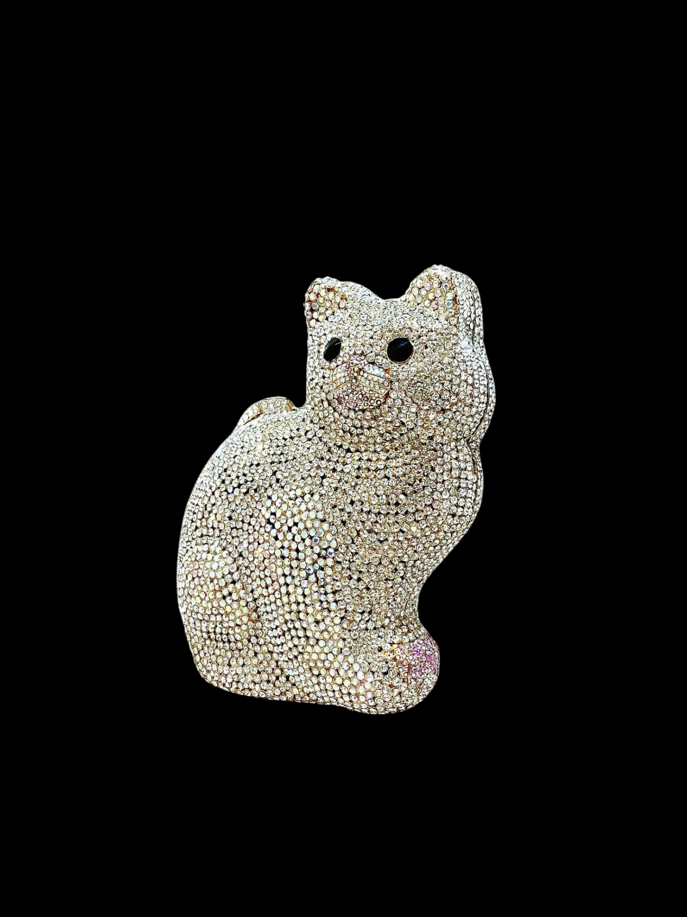 Bolso clutch gatito diamantes