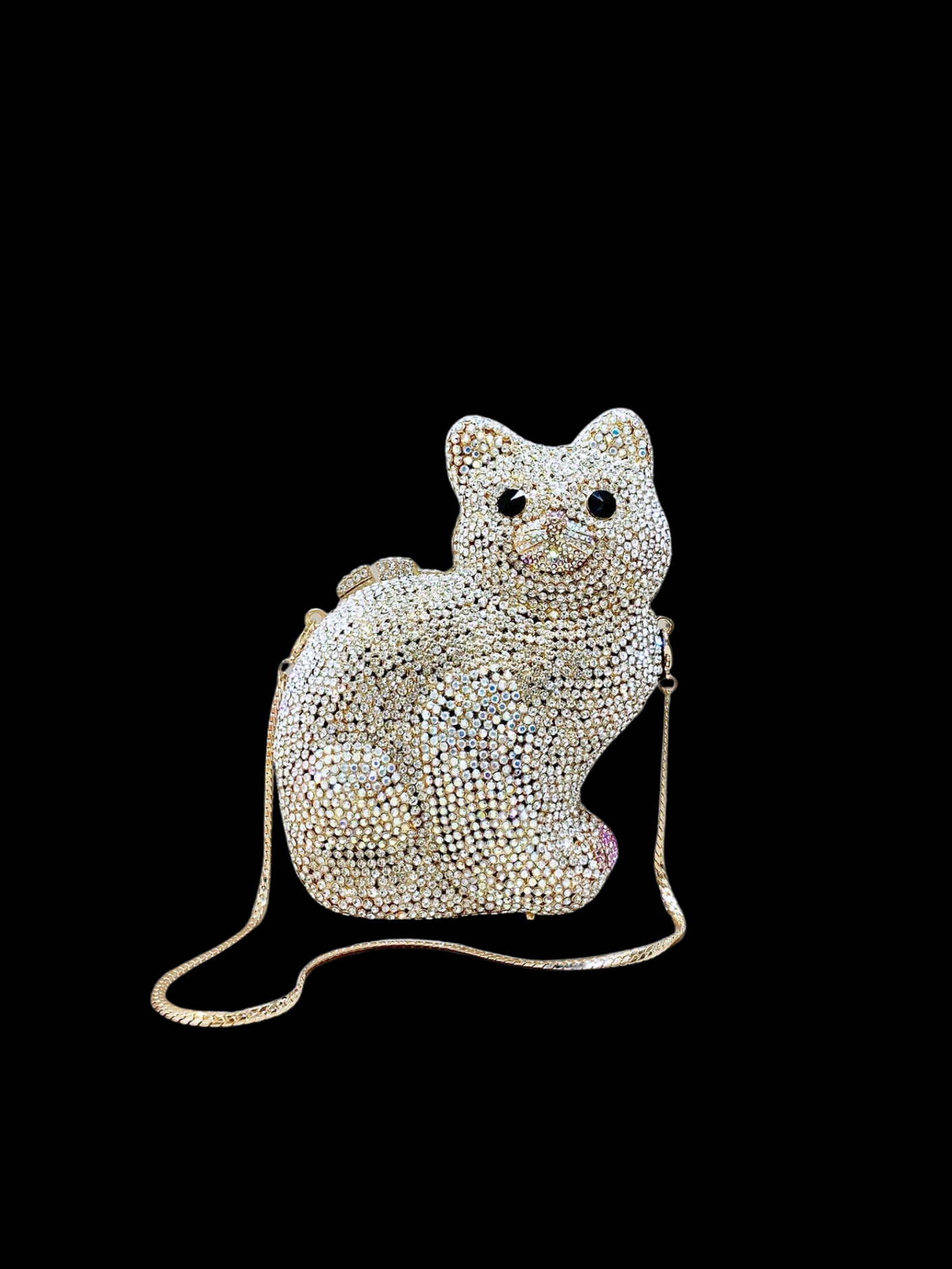 Bolso clutch gatito diamantes