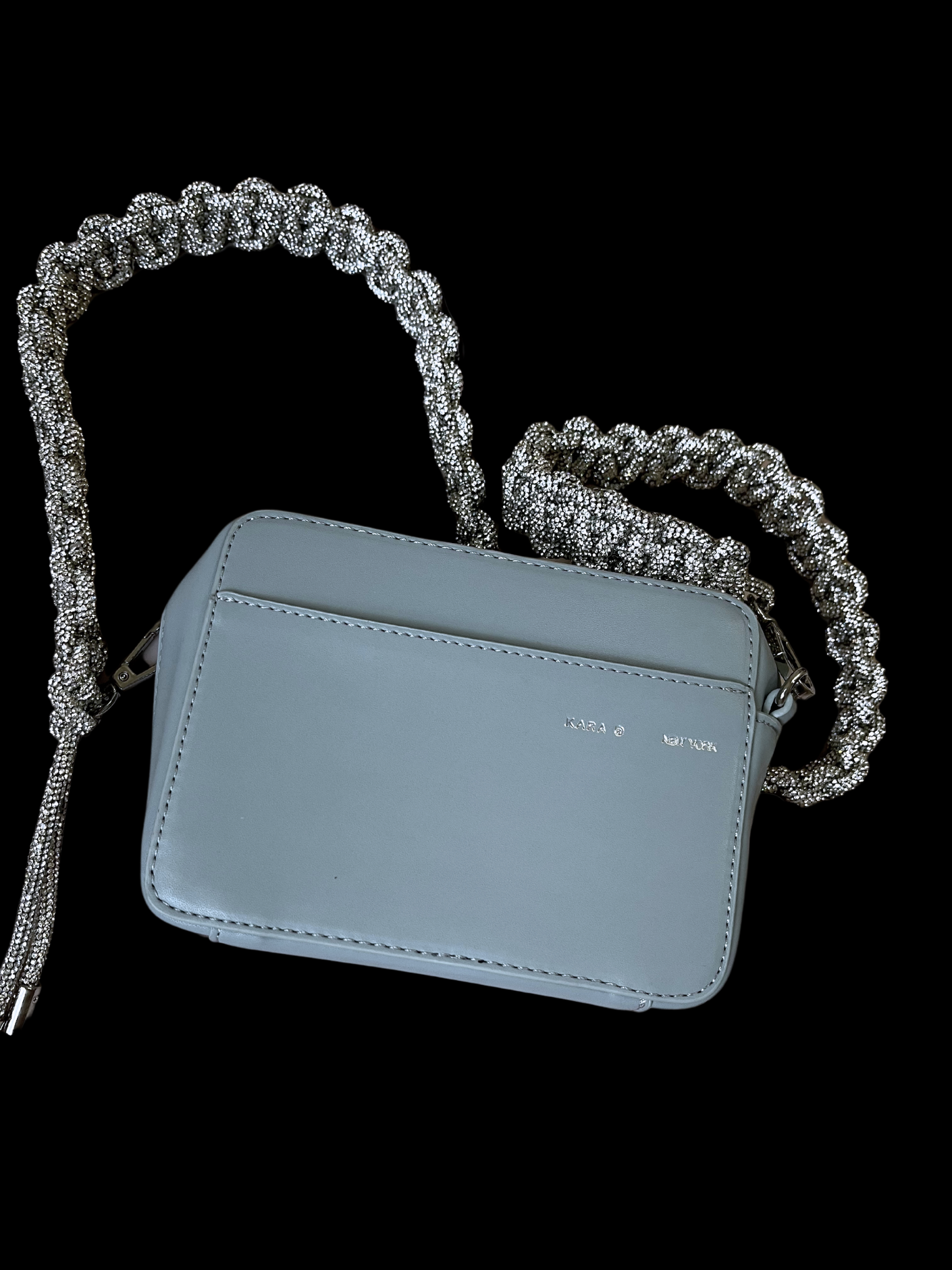 Bolso cuadrado cadena tejida diamantes