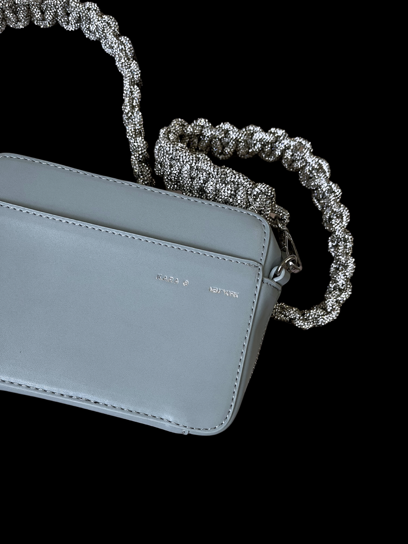 Bolso cuadrado cadena tejida diamantes