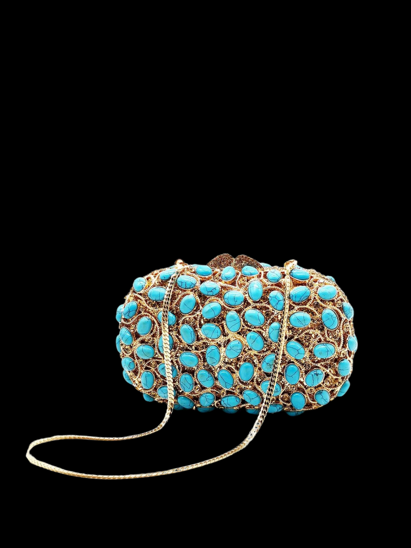 Bolso clutch cartera turquesa