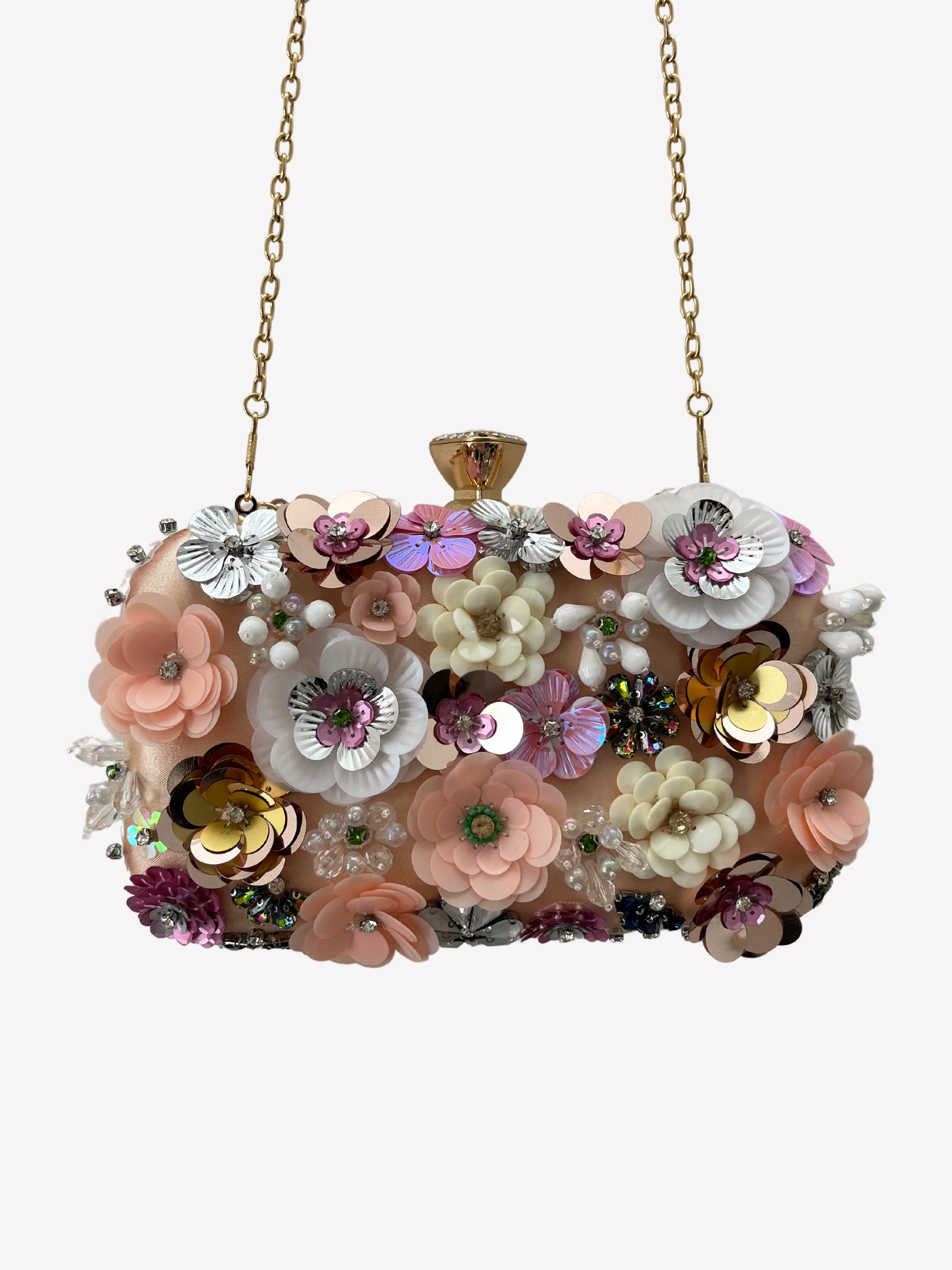 Bolso clutch bordado flores