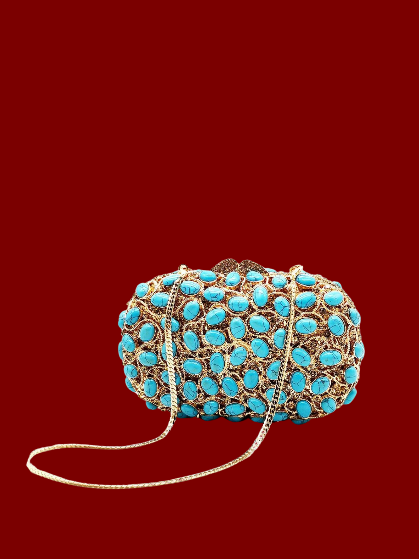 Bolso clutch cartera turquesa