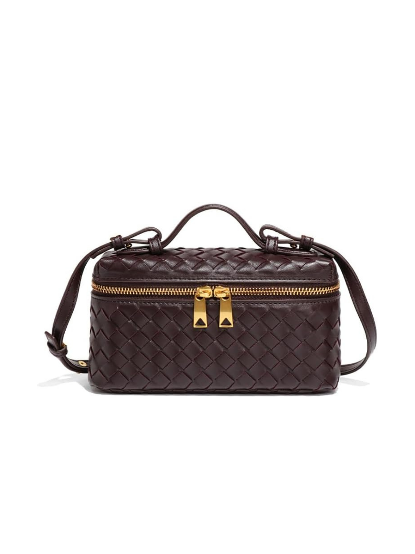 Bolso crossbody tejido cierres
