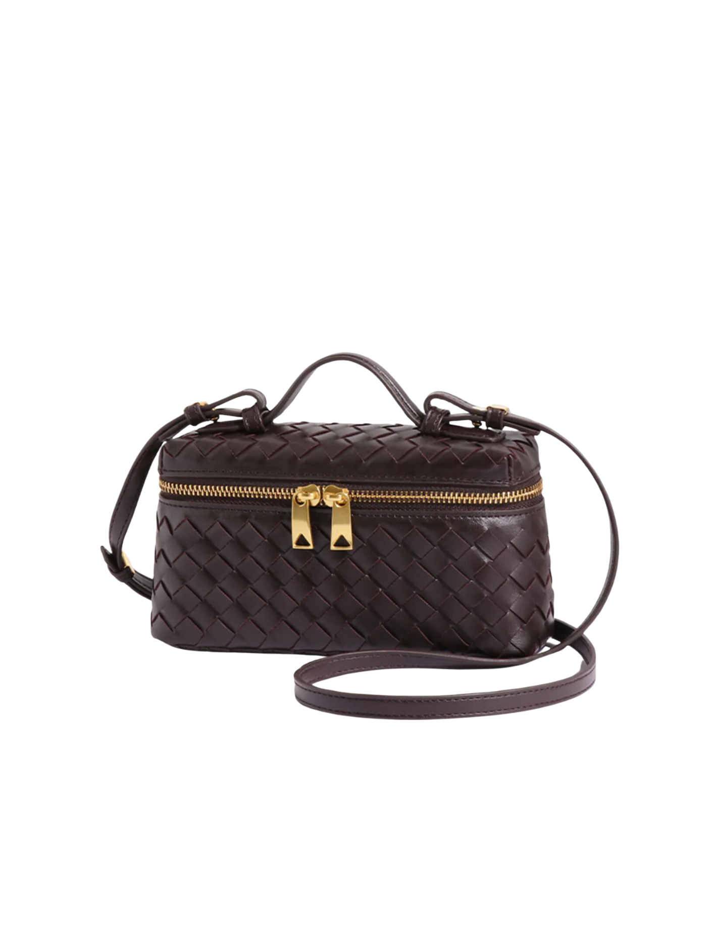 Bolso crossbody tejido cierres
