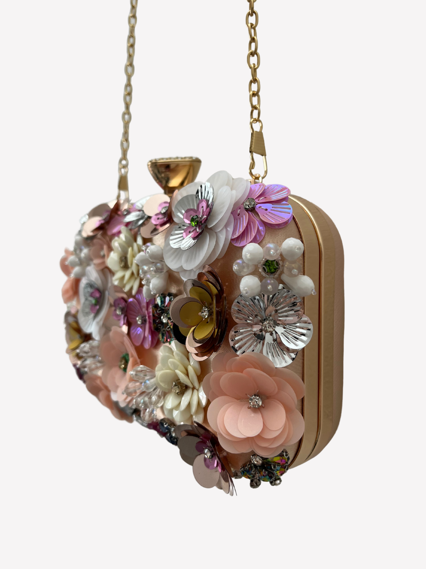 Bolso clutch bordado flores