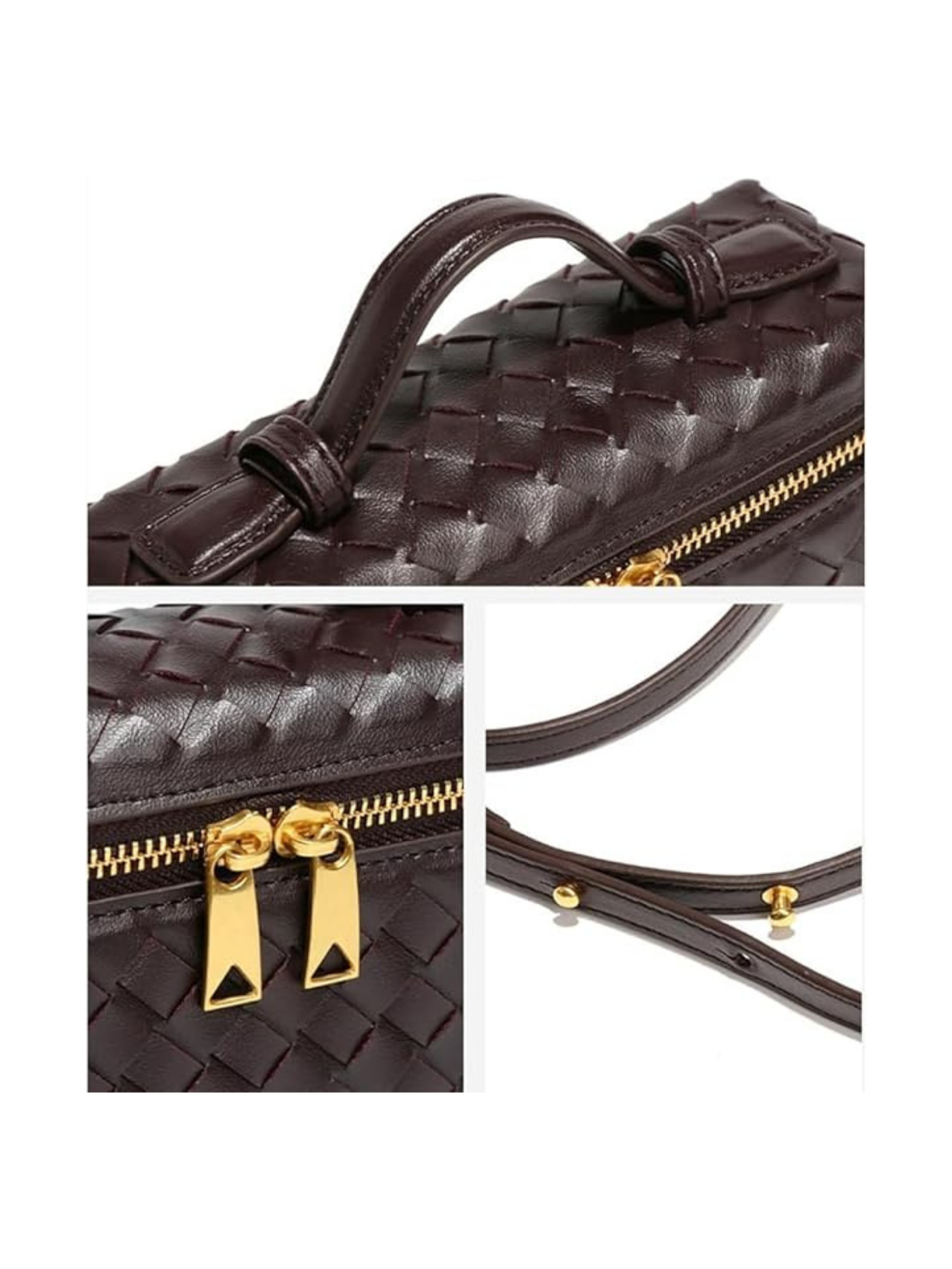 Bolso crossbody tejido cierres