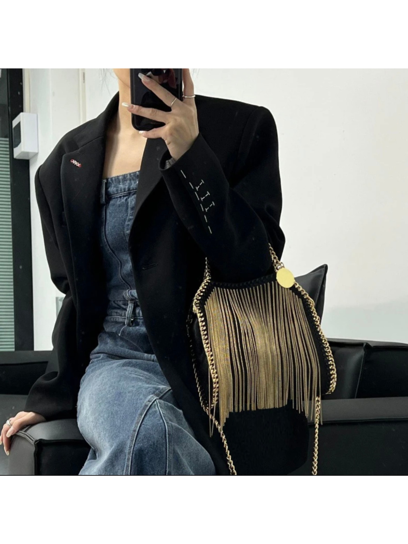 Bolso cadenas metálico crossbody