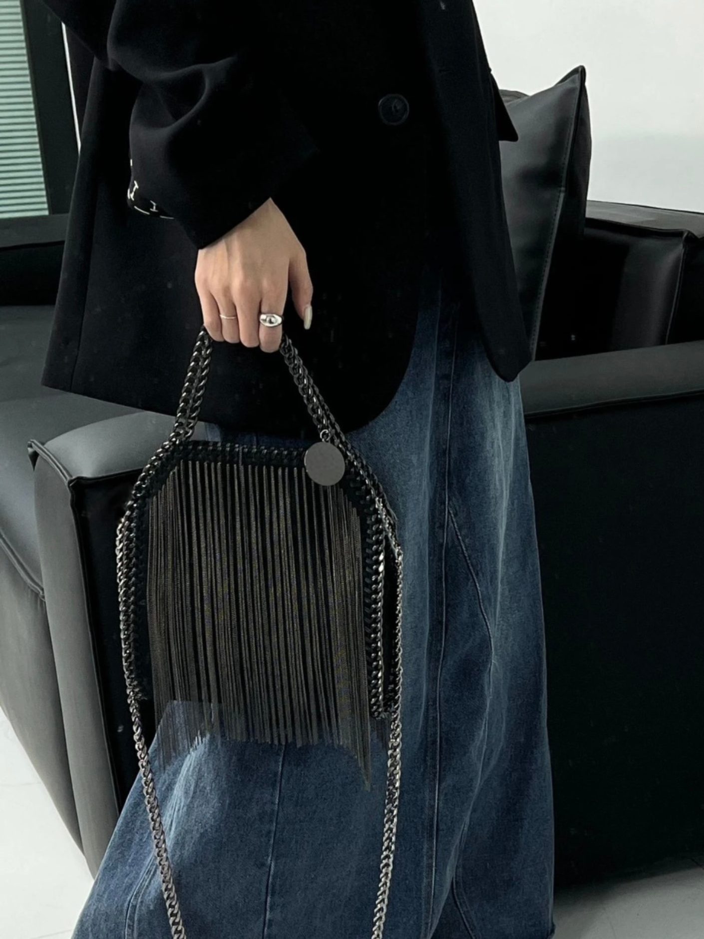 Bolso cadenas metálico crossbody