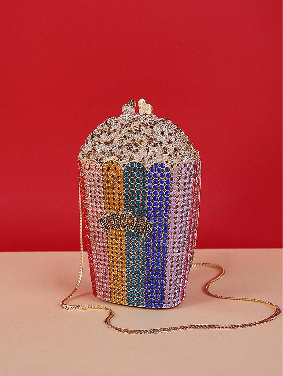 Bolso popcorn diamantes