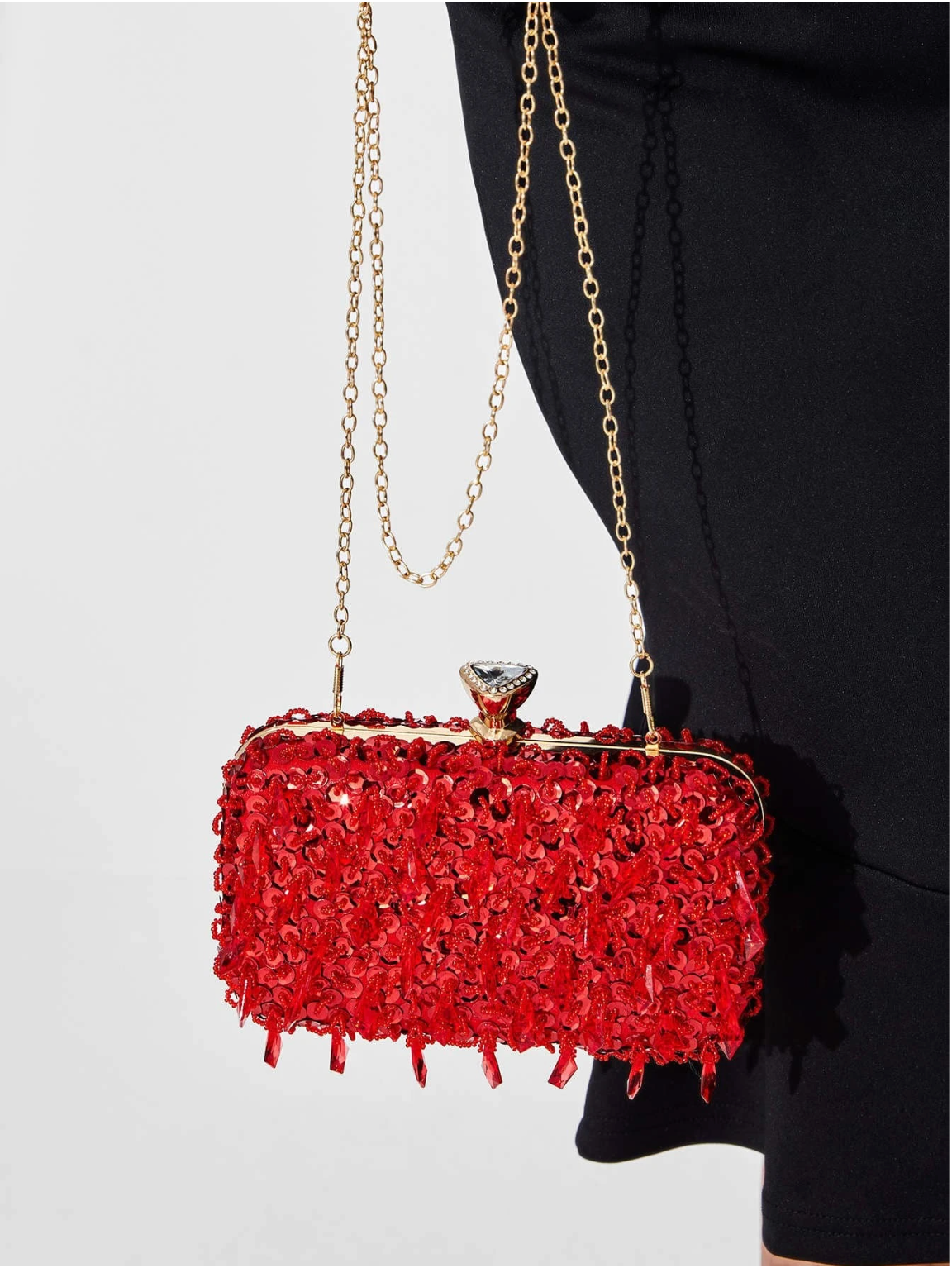 Bolso clutch bordado pedrería