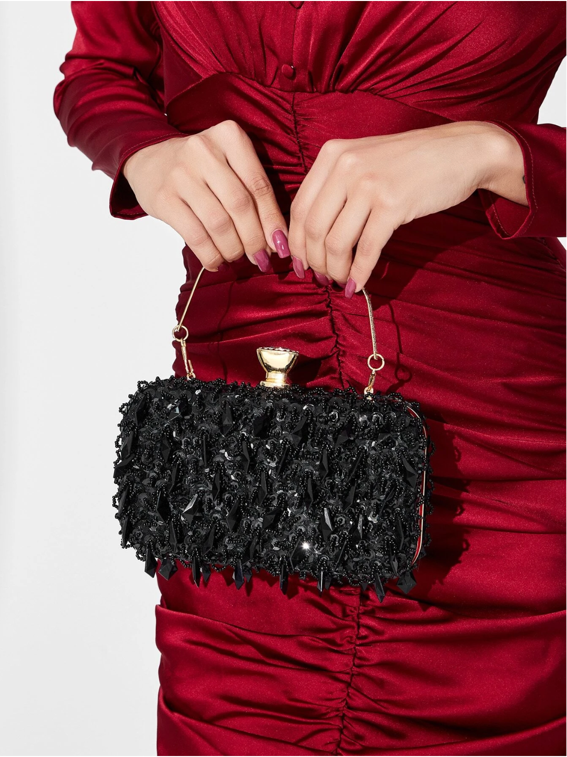 Bolso clutch bordado pedrería