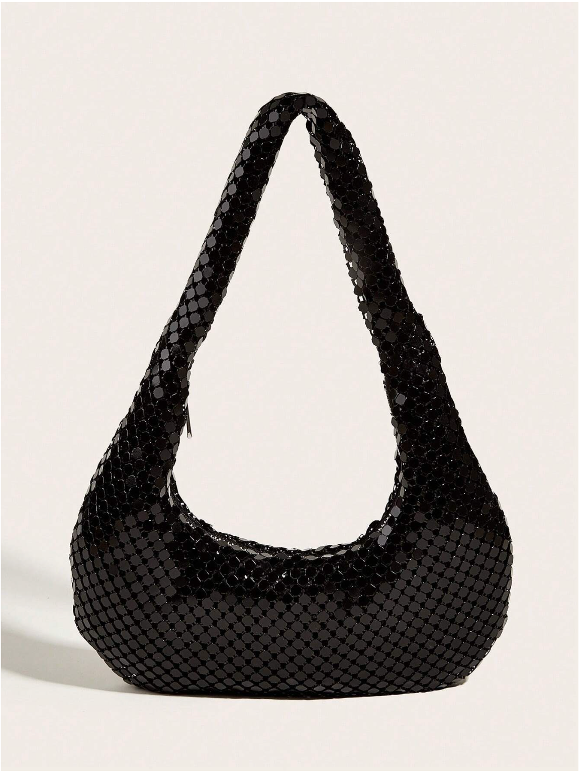 Bolso baguette lentejuelas metálico