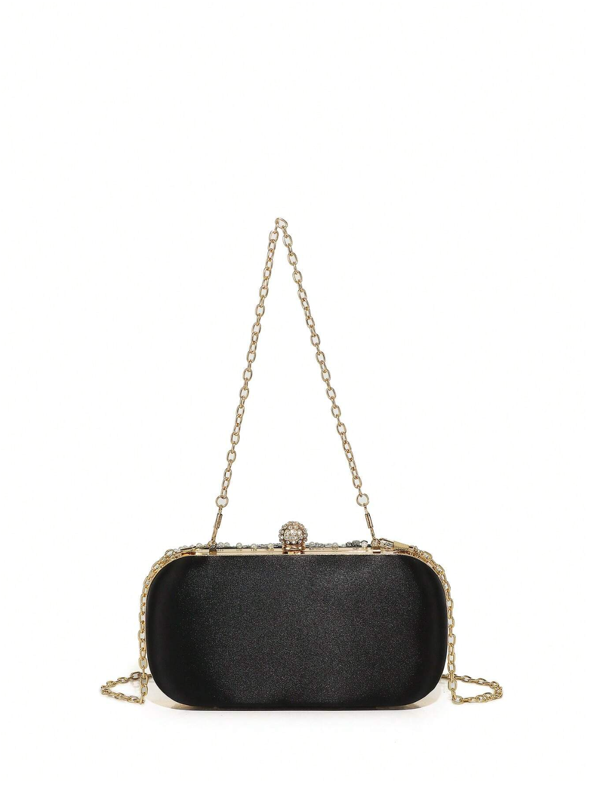 Bolso clutch bordado diamantes perlas
