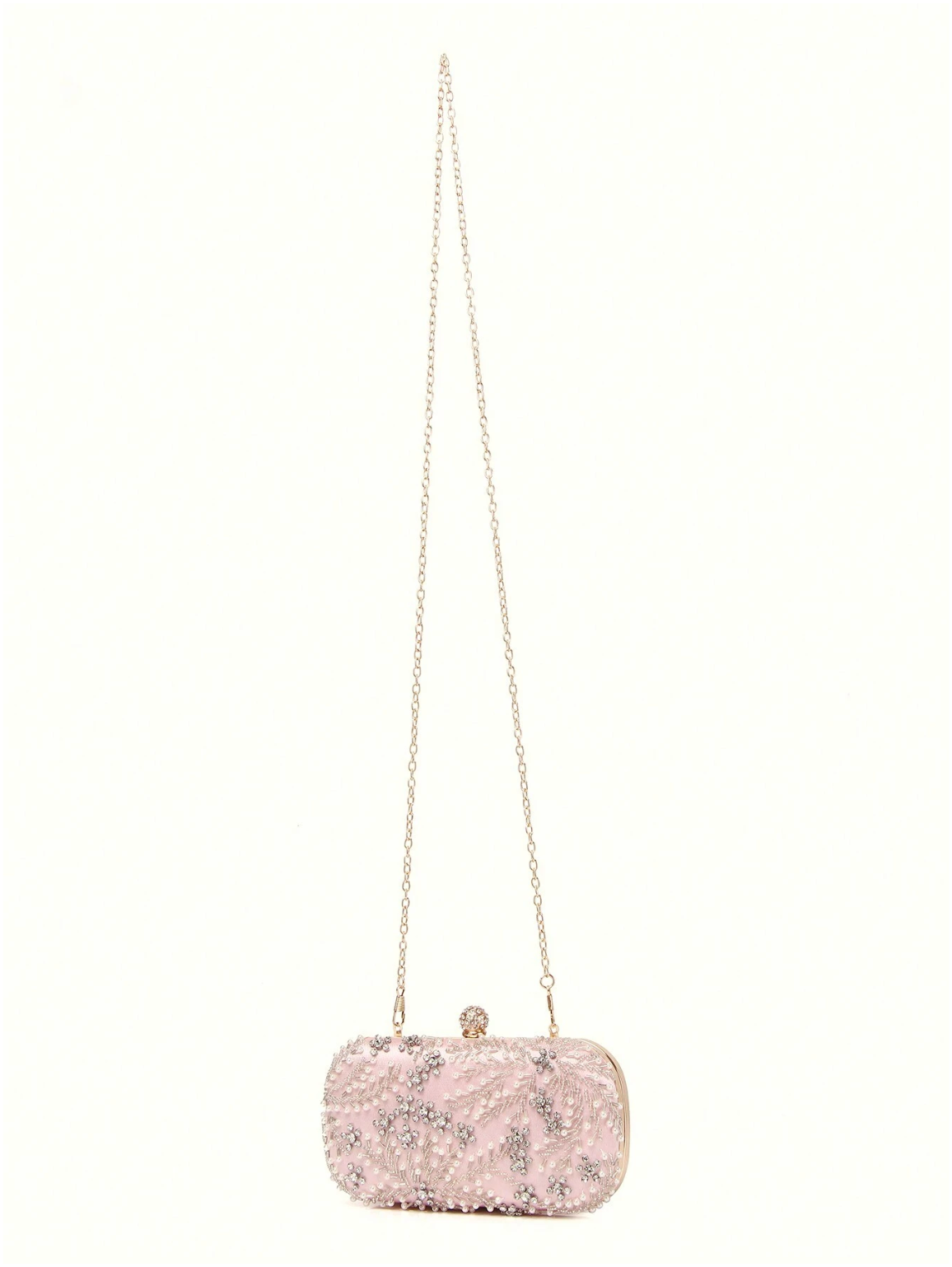 Bolso clutch bordado diamantes perlas