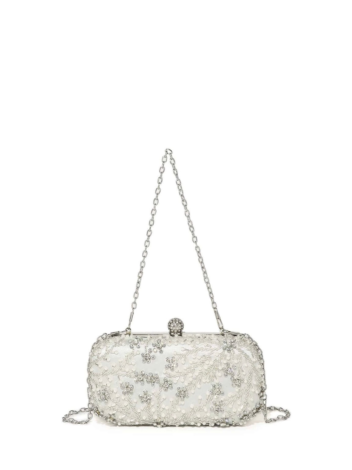 Bolso clutch bordado diamantes perlas