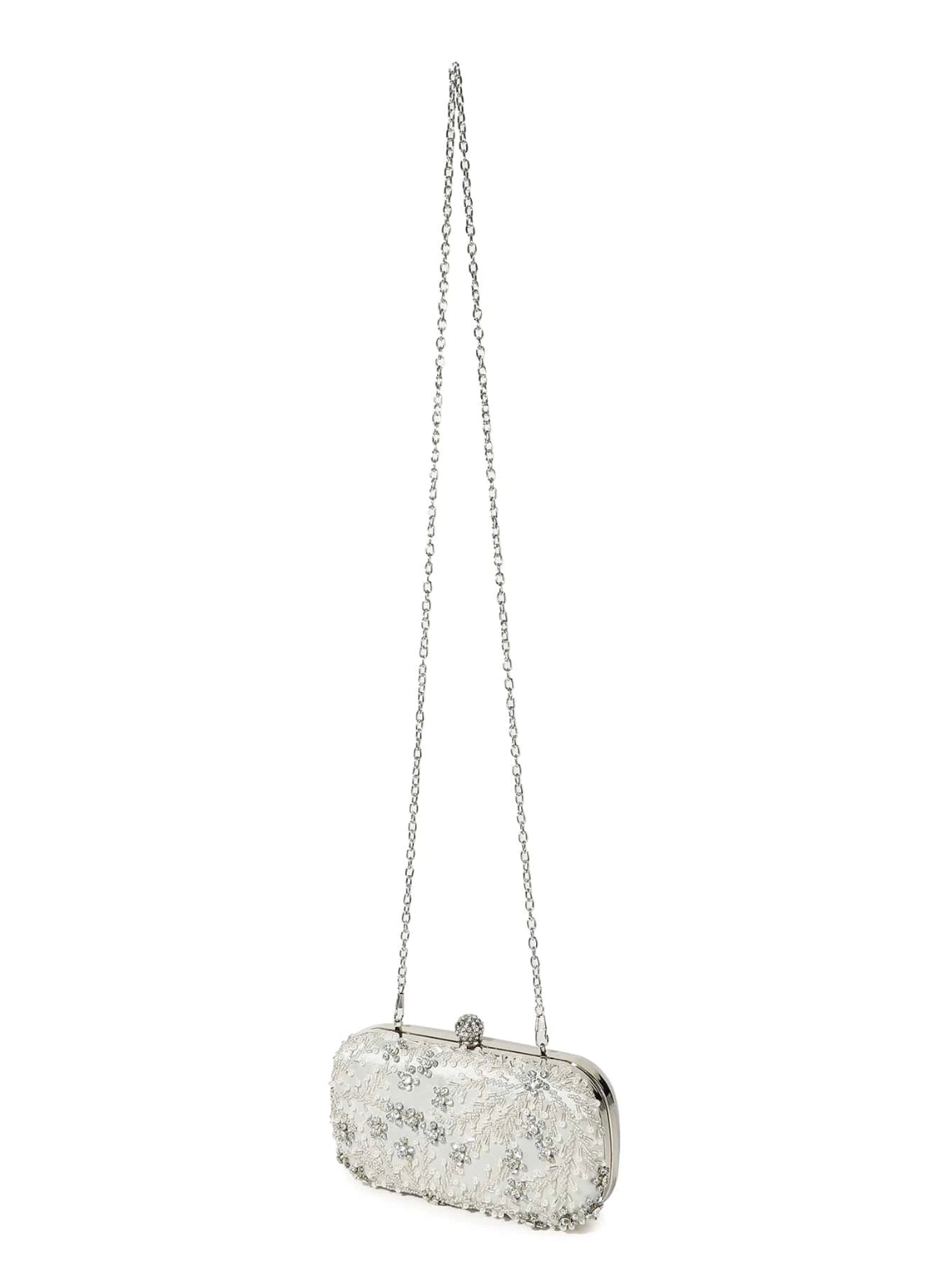 Bolso clutch bordado diamantes perlas