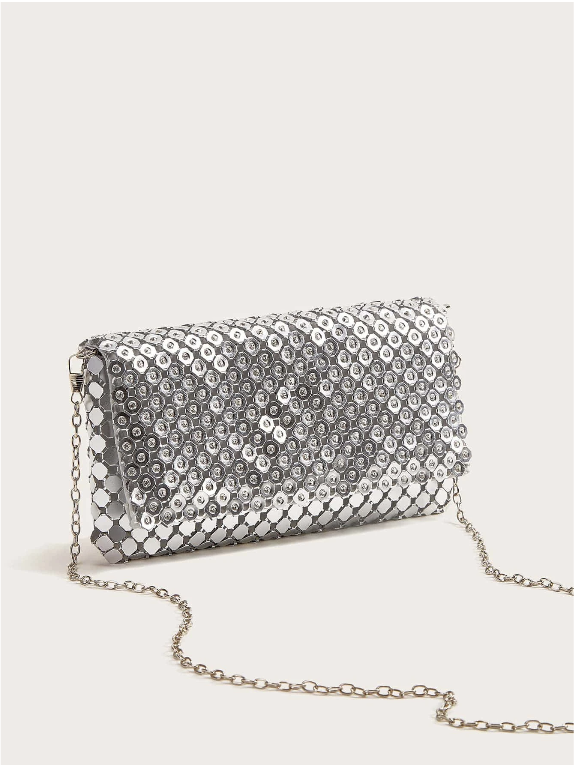Bolso cartera lentejuelas metálicas
