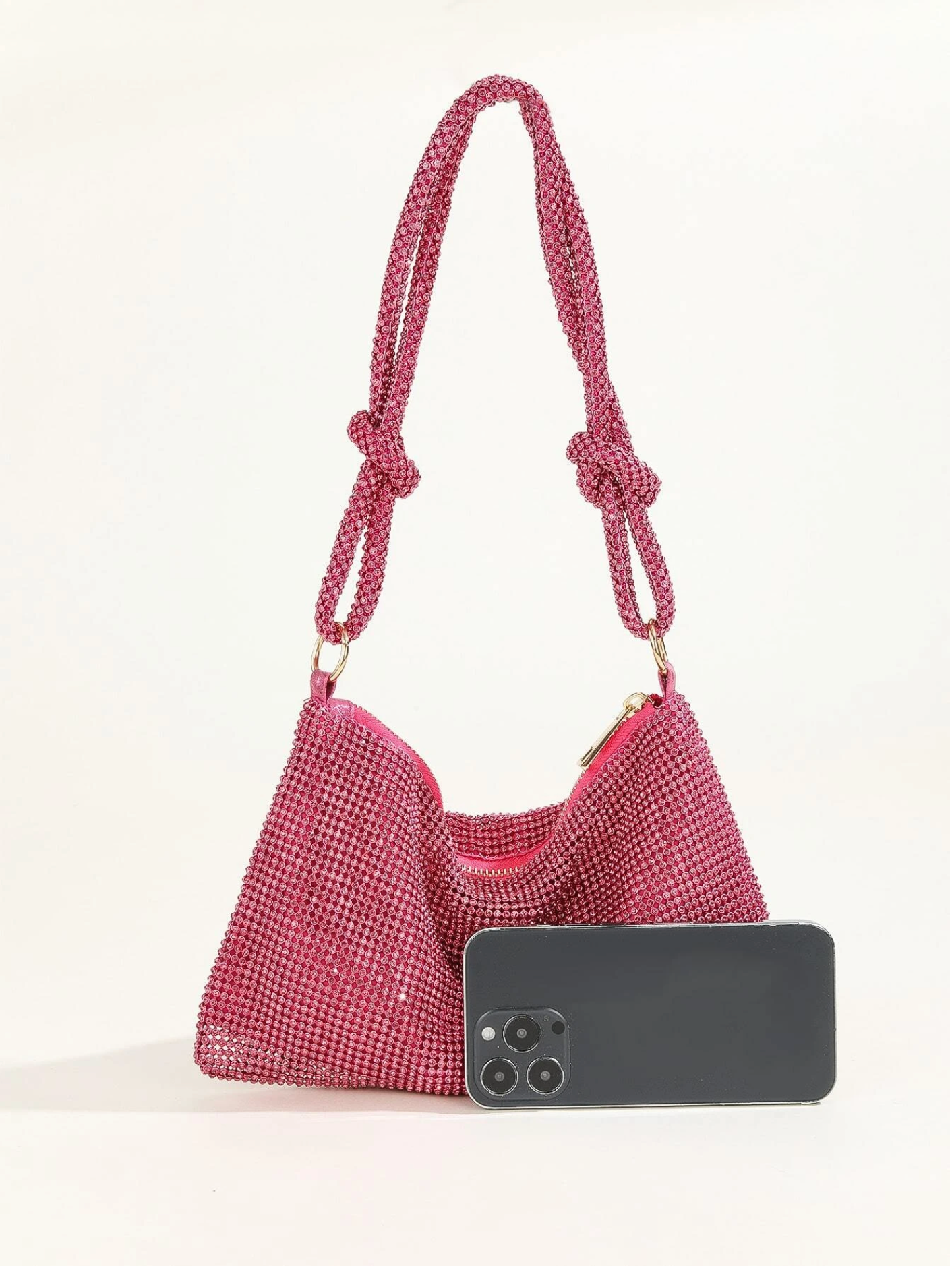 Bolso diamantes nudo