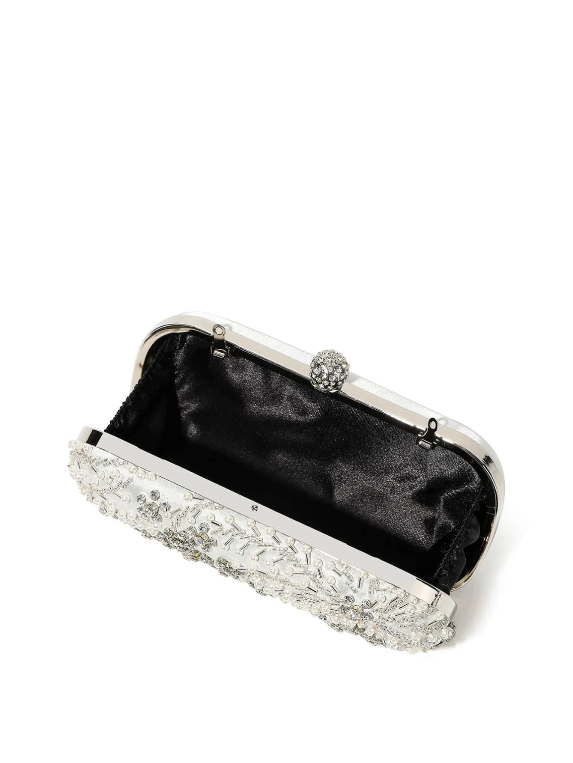 Bolso clutch bordado diamantes perlas