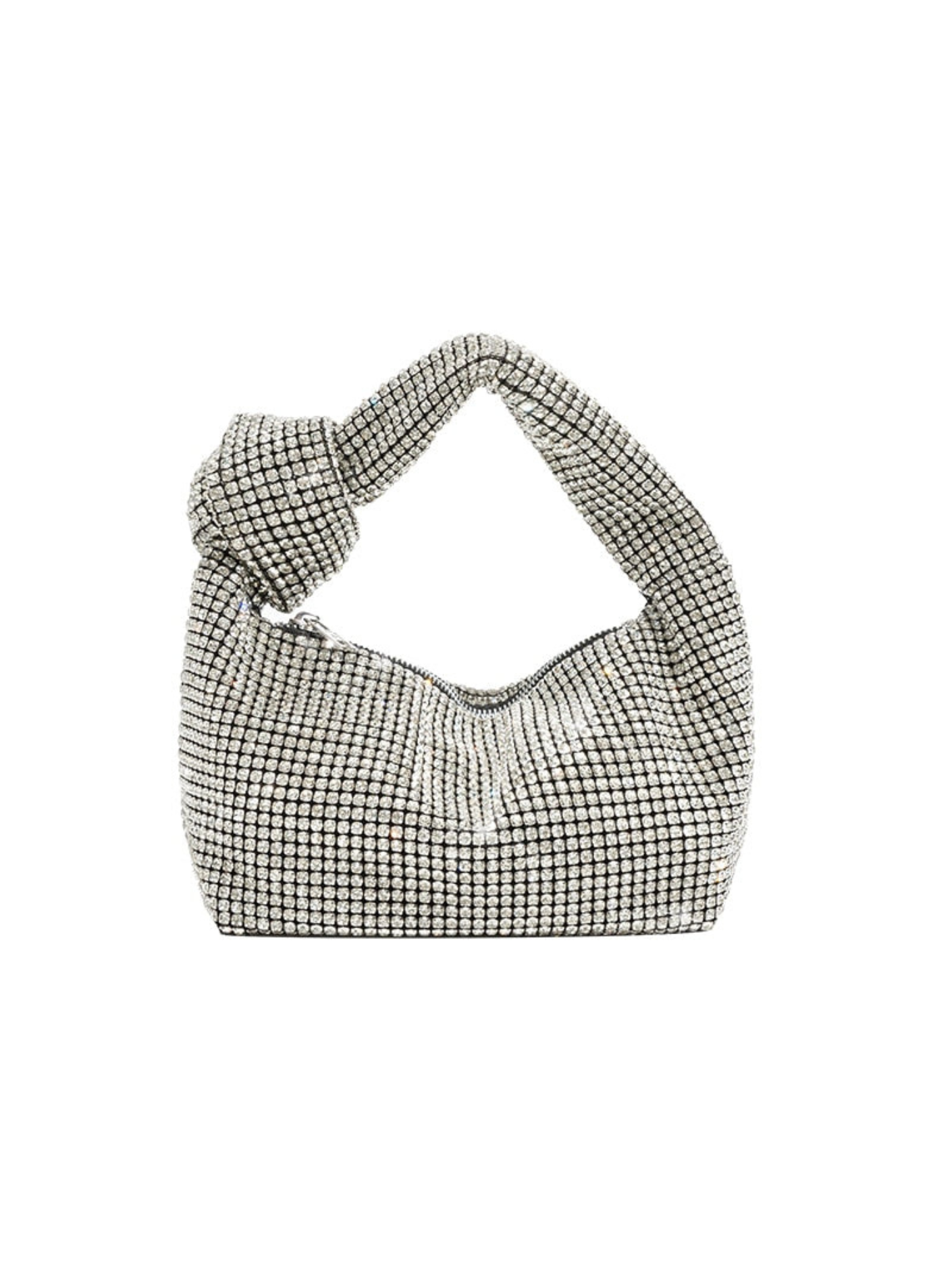 Bolso diamantes incrustados nudo