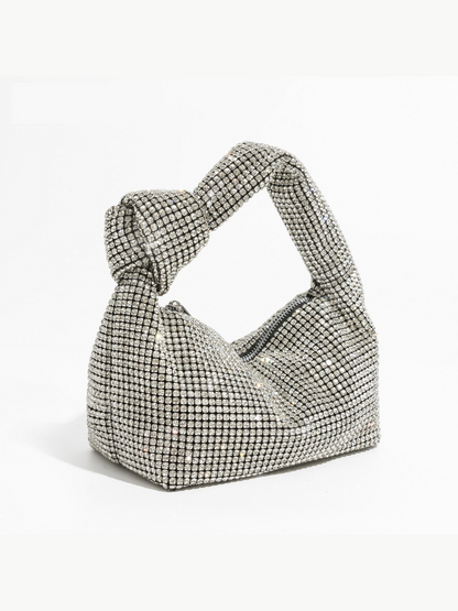 Bolso diamantes incrustados nudo