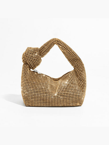 Bolso diamantes incrustados nudo
