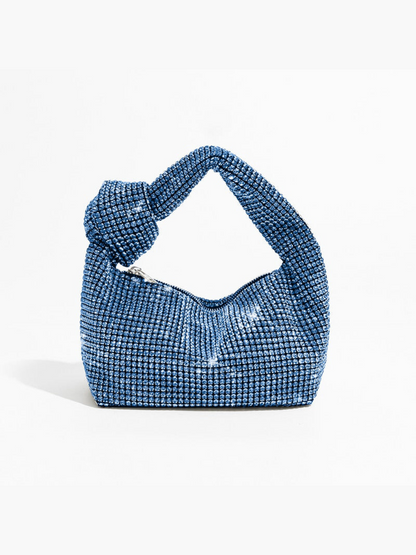 Bolso diamantes incrustados nudo