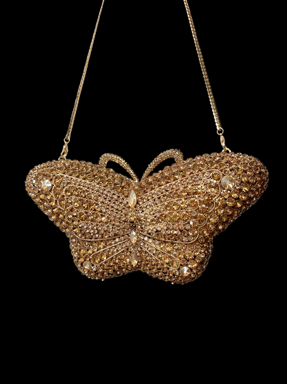 Bolso clutch diamantes mariposa