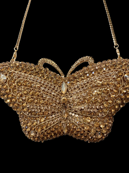 Bolso clutch diamantes mariposa