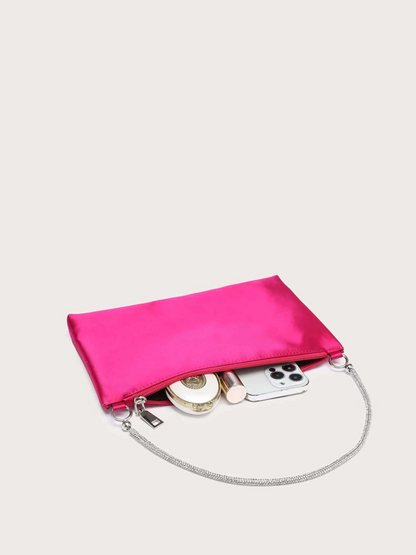 Bolso sobre satín diamantes