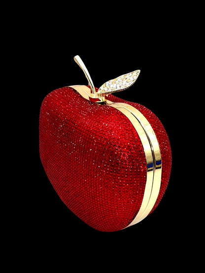 Bolso clutch manzana diamantes