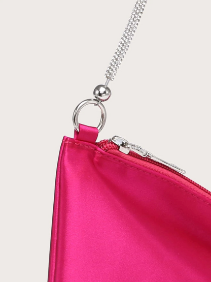 Bolso sobre satín diamantes