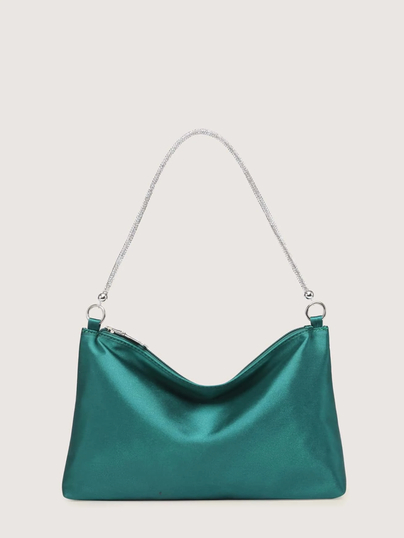 Bolso sobre satín diamantes