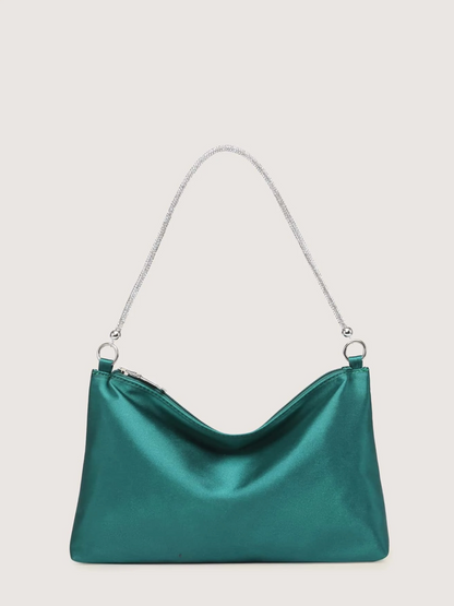 Bolso sobre satín diamantes