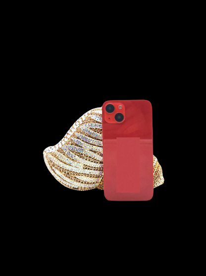 Bolso clutch caracol diamantes
