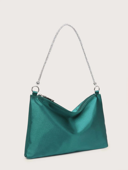 Bolso sobre satín diamantes