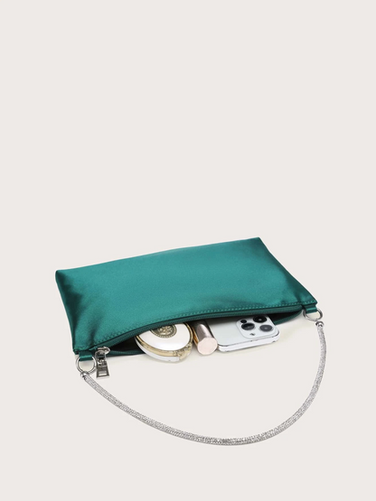 Bolso sobre satín diamantes
