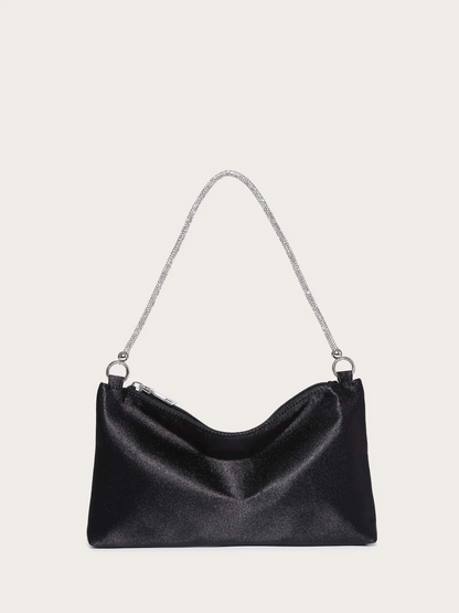 Bolso sobre satín diamantes