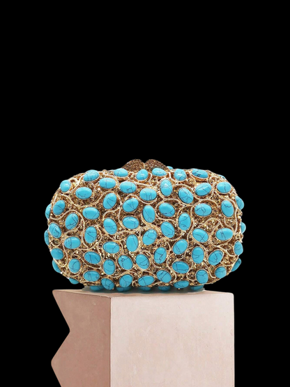 Bolso clutch cartera turquesa