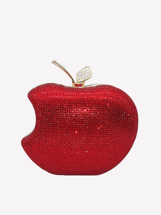 Bolso clutch manzana diamantes