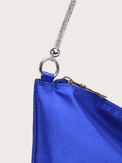 Bolso sobre satín diamantes
