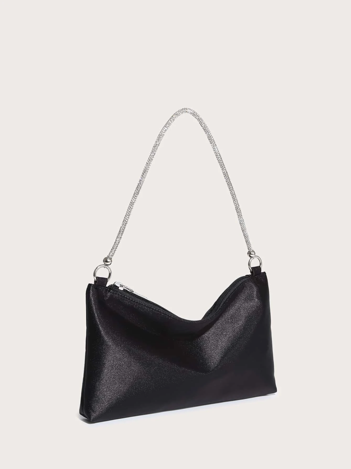 Bolso sobre satín diamantes