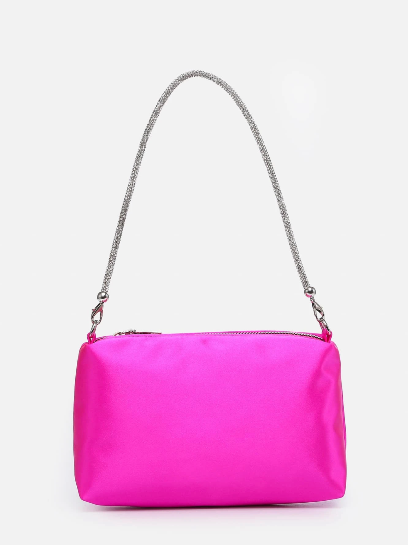 Bolso satín crossbody diamantes