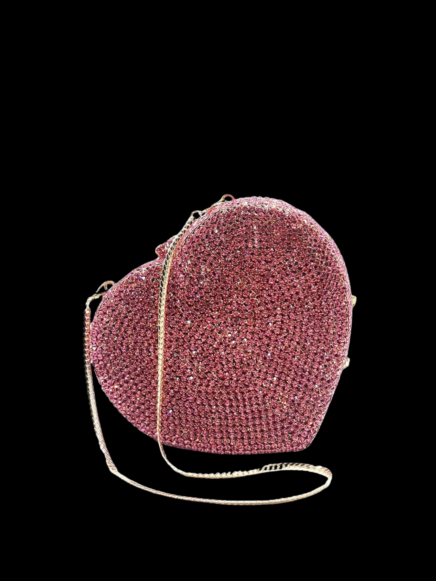 Bolso clutch corazón diamantes