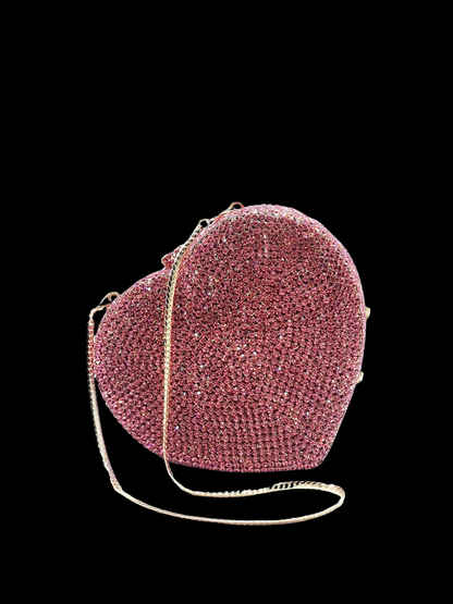 Bolso clutch corazón diamantes